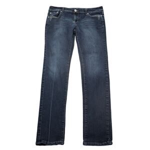 Sofias Jeans Womens 15 Blue Skinny Mid Rise Zip Rhinestone Dark Wash Denim Pants